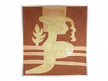 Batik technique printed fabric by Vava Quazar, 1974