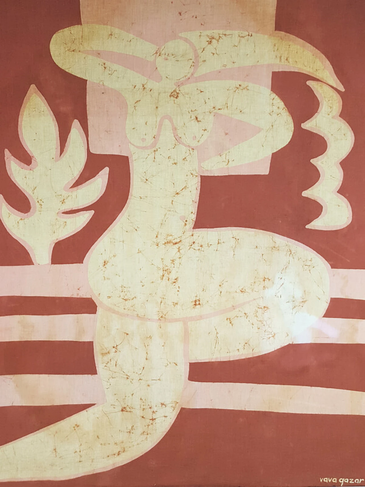 Tessuto stampato con tecnica batik di Vava Quazar, 1974 6