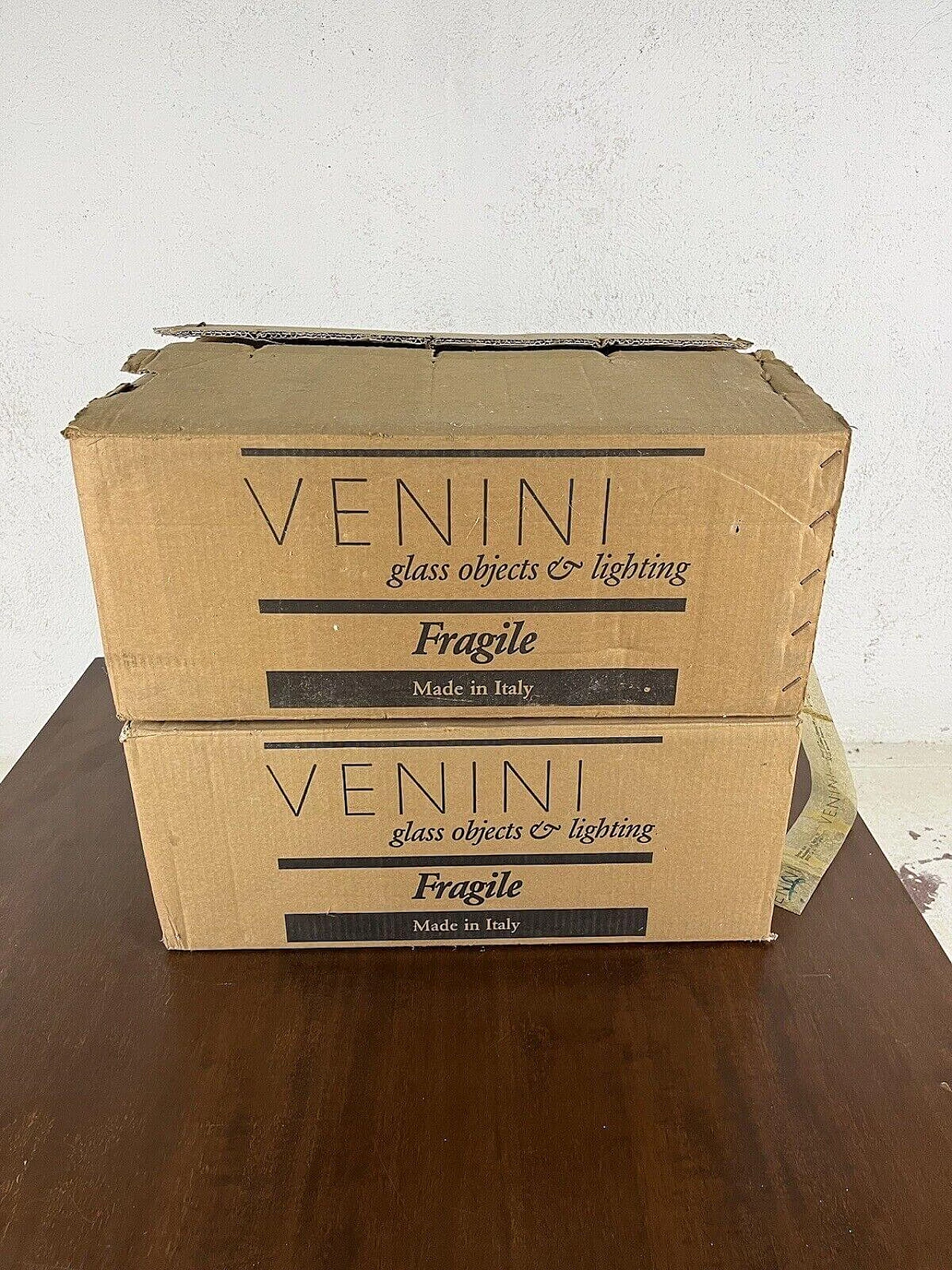 Pair of Vinkboi Murano glass wall sconces by Venini, 1990s 8