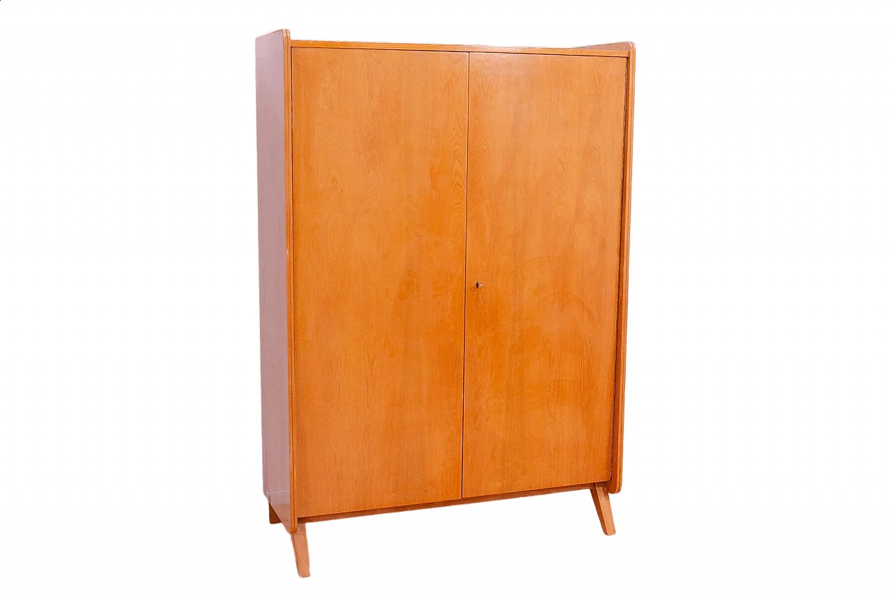 Beech and plywood wardrobe by František Jirák for Tatra Nábytok, 1960s 18