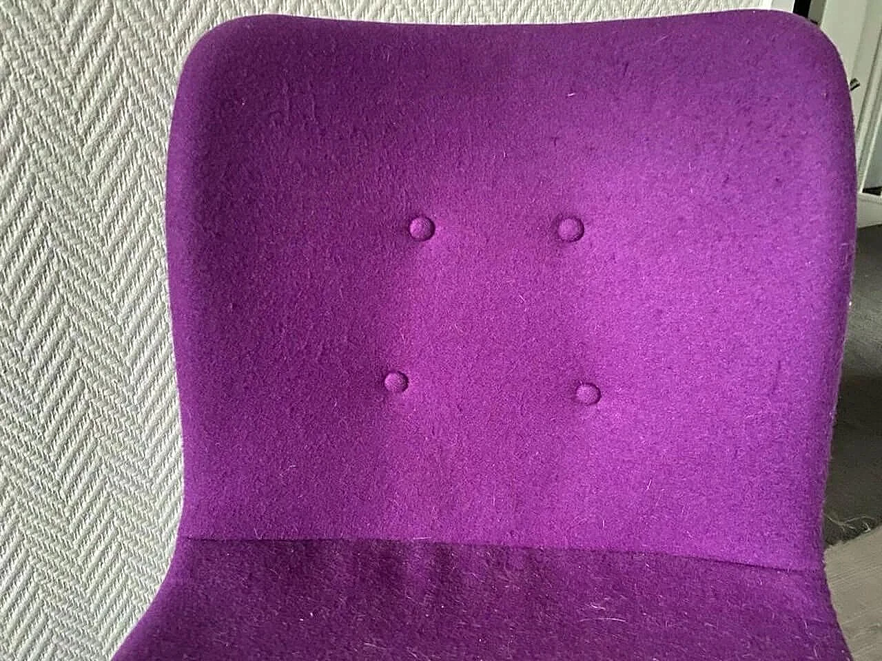 4 Primum Dynamic chairs in purple wool and metal by Bent Hansen 6