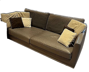 APTA Large 235 sofa in grey Maxalto leather by Antonio Citterio for B&B Italia