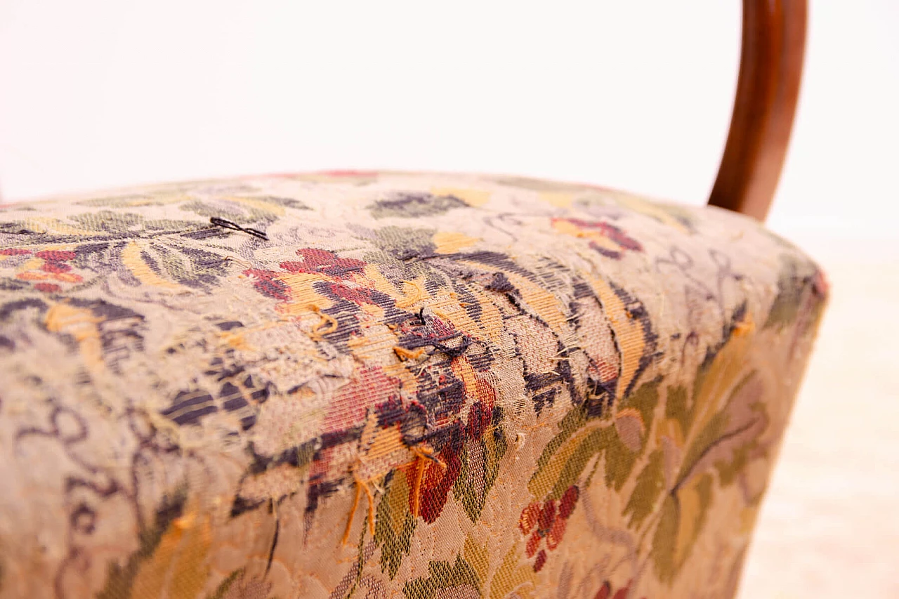 Bent wood and floral fabric armchair by Jindřich Halabala for UP Závody, 1950s 17