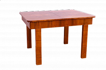 Tavolo Art Déco cecoslovacco allungabile in noce, anni '30