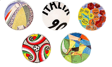 5 Connoisseur plates by Consorzio Ceramisti Faenza, 1990s