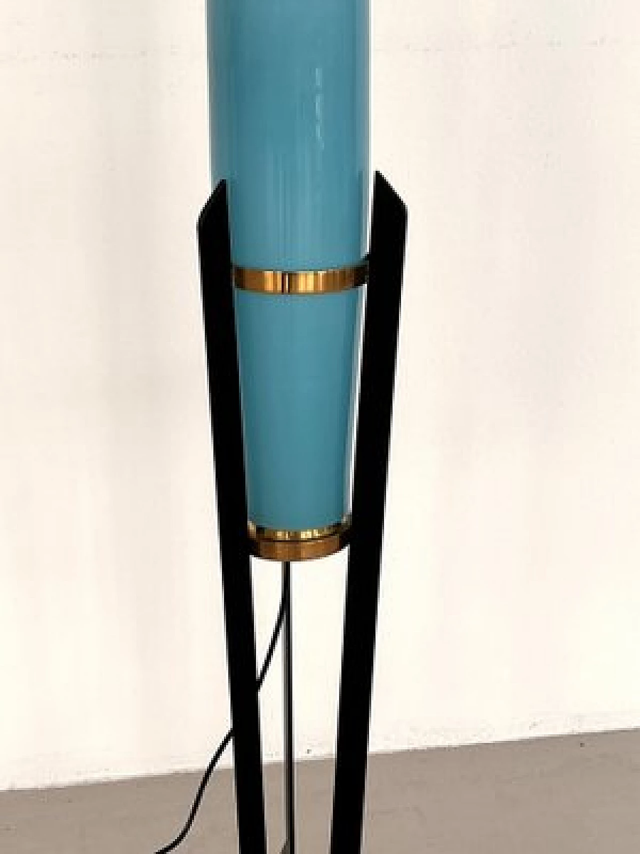 Rocket floor lamp in glass and brass by Vistosi, 1970s 5