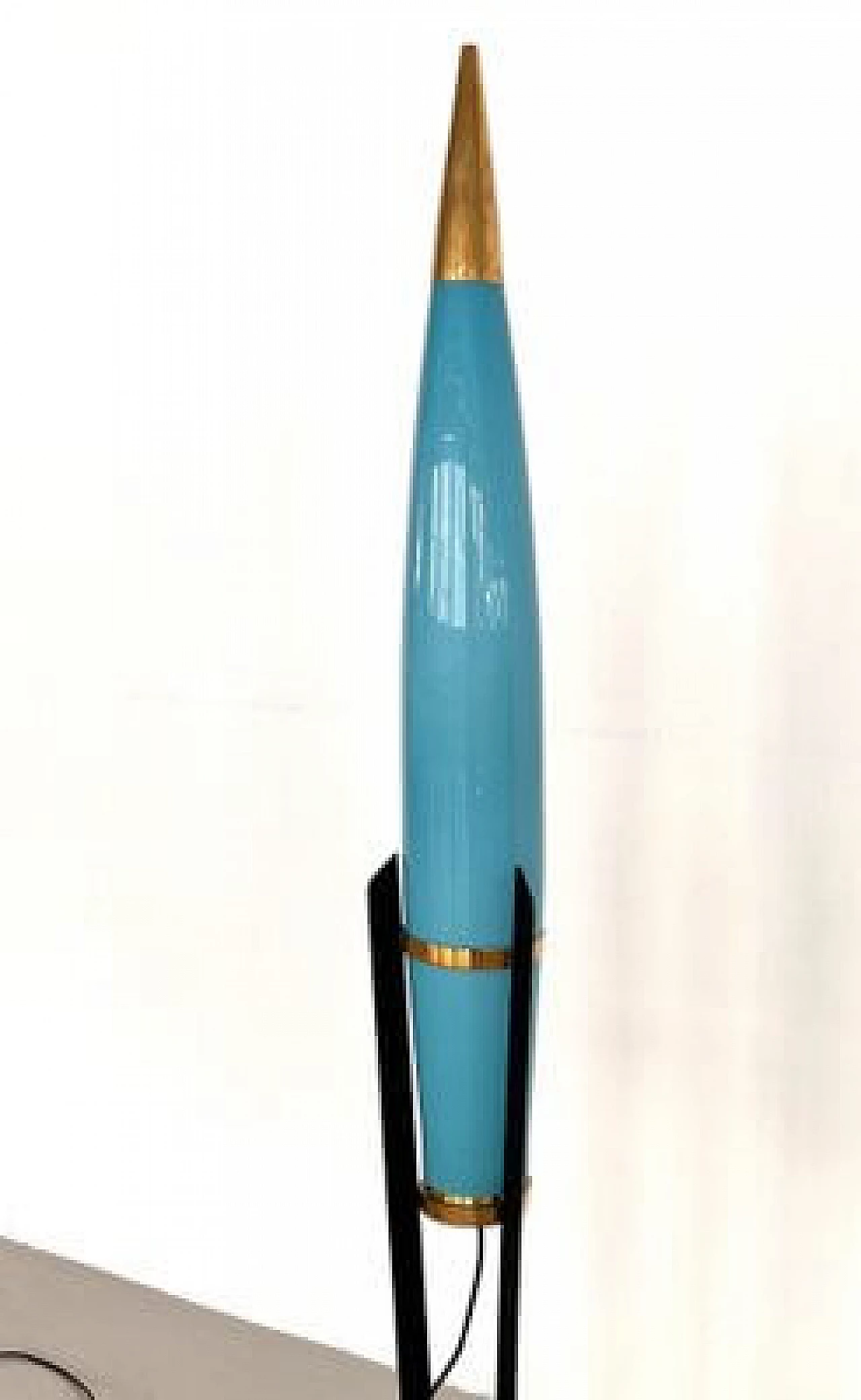 Rocket floor lamp in glass and brass by Vistosi, 1970s 8