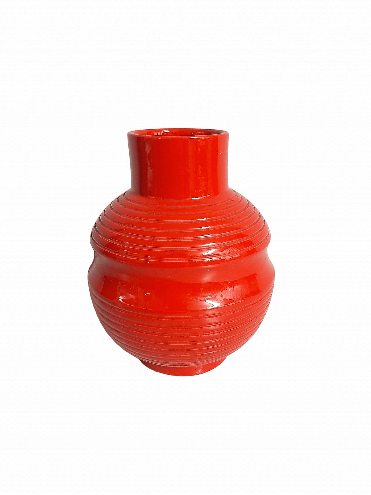 Vaso in ceramica rossa di SIC, anni '50 6