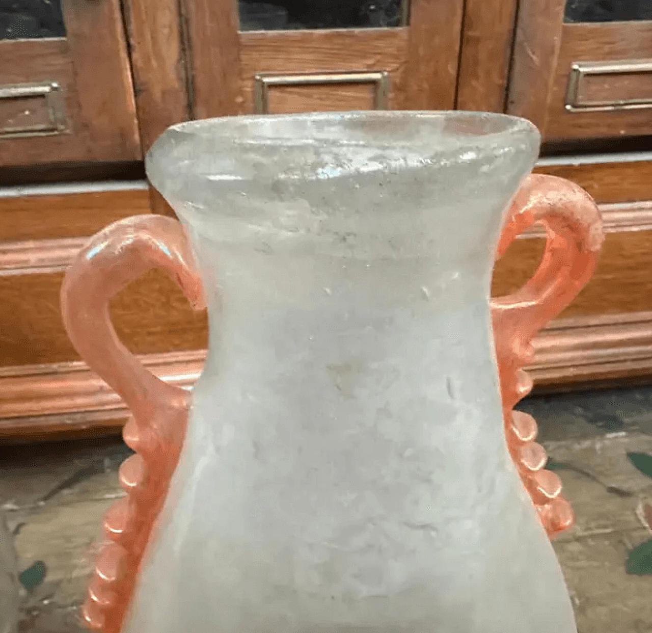 Coppia di vasi in vetro di Murano Scavo attribuiti a Cenedese, anni '70 6