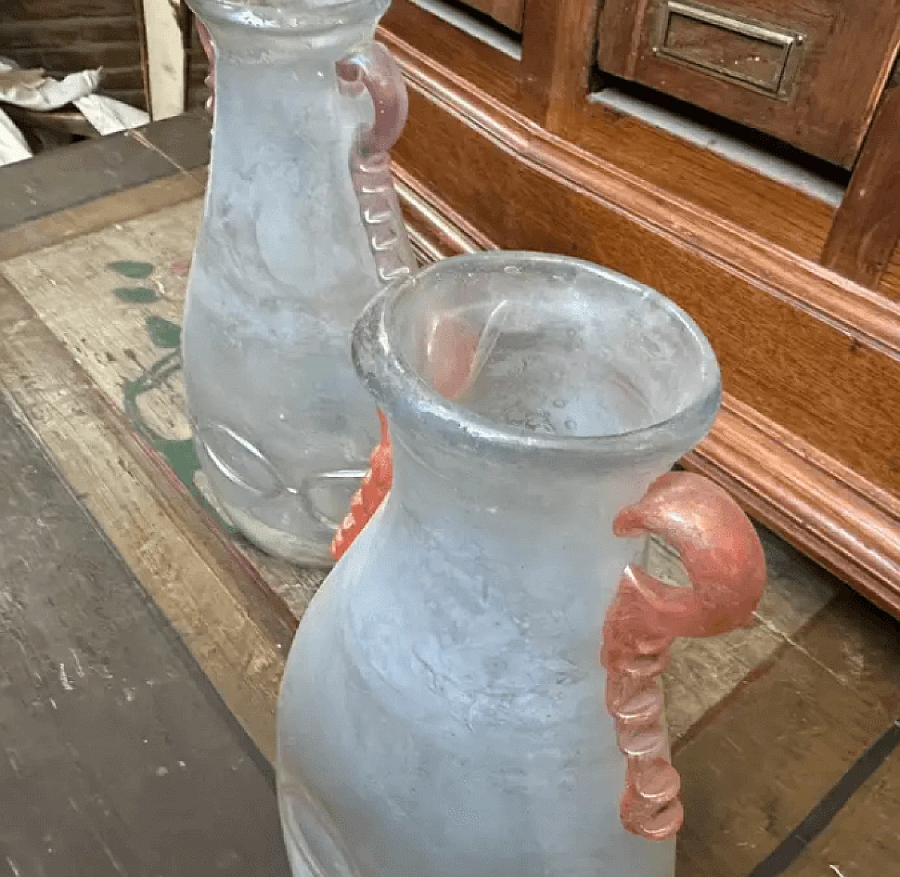 Pair of Murano Scavo glass vases attributed to Cenedese, 1970s 7