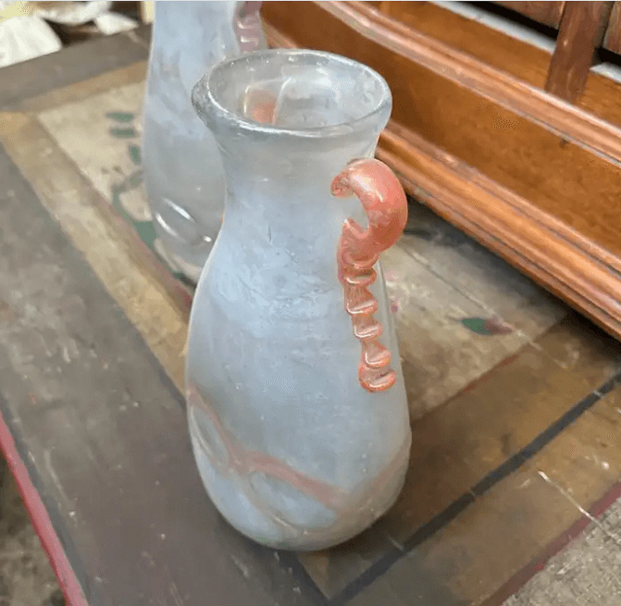 Coppia di vasi in vetro di Murano Scavo attribuiti a Cenedese, anni '70 8