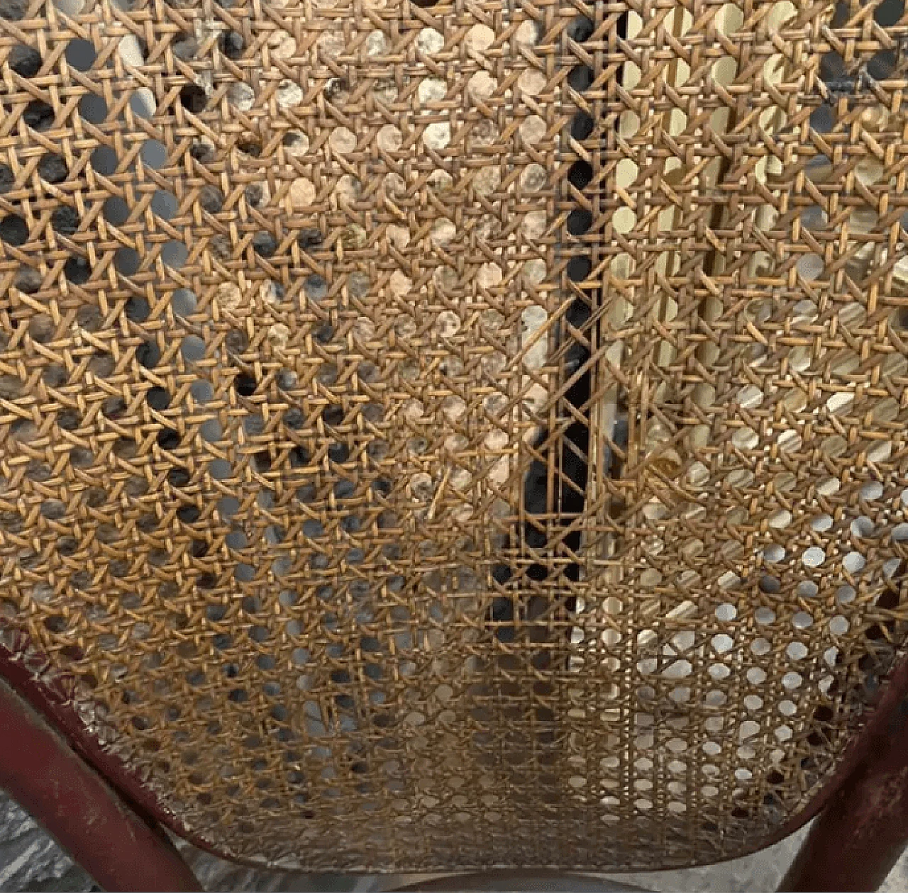 Tonet swivel barber's armchair in wood and wicker, early 20th century 9