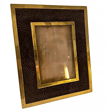 Brass and leather frame, 1970s