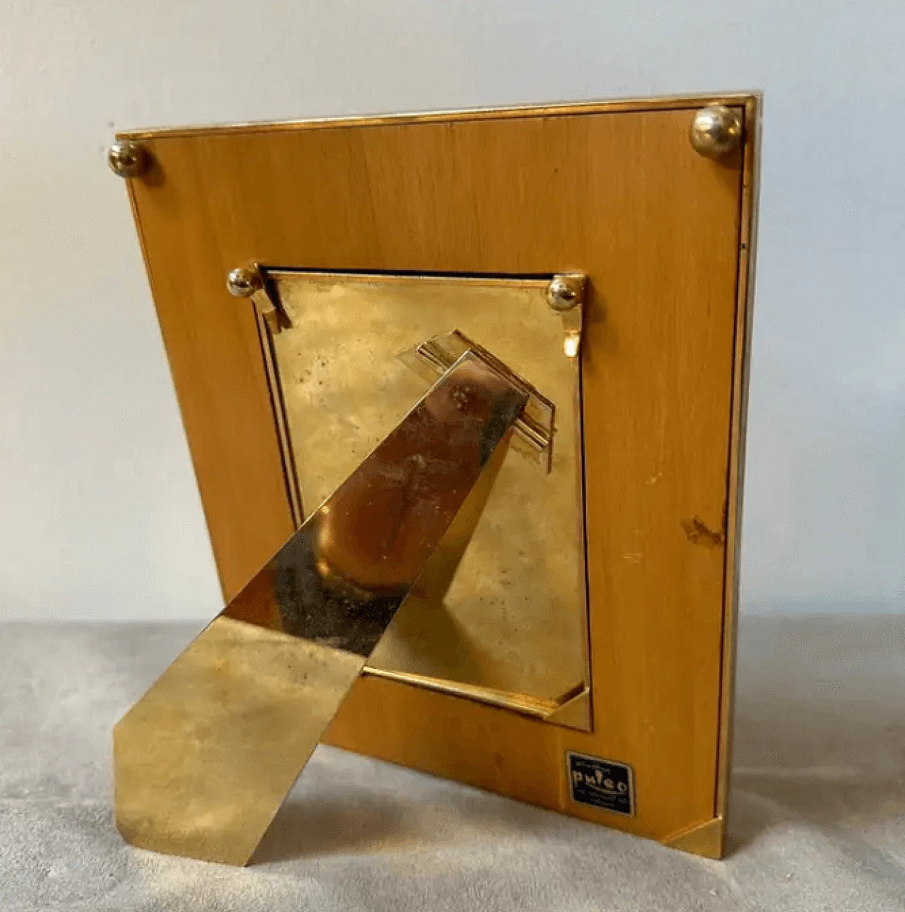 Cornice in ottone e pelle, anni '70 3