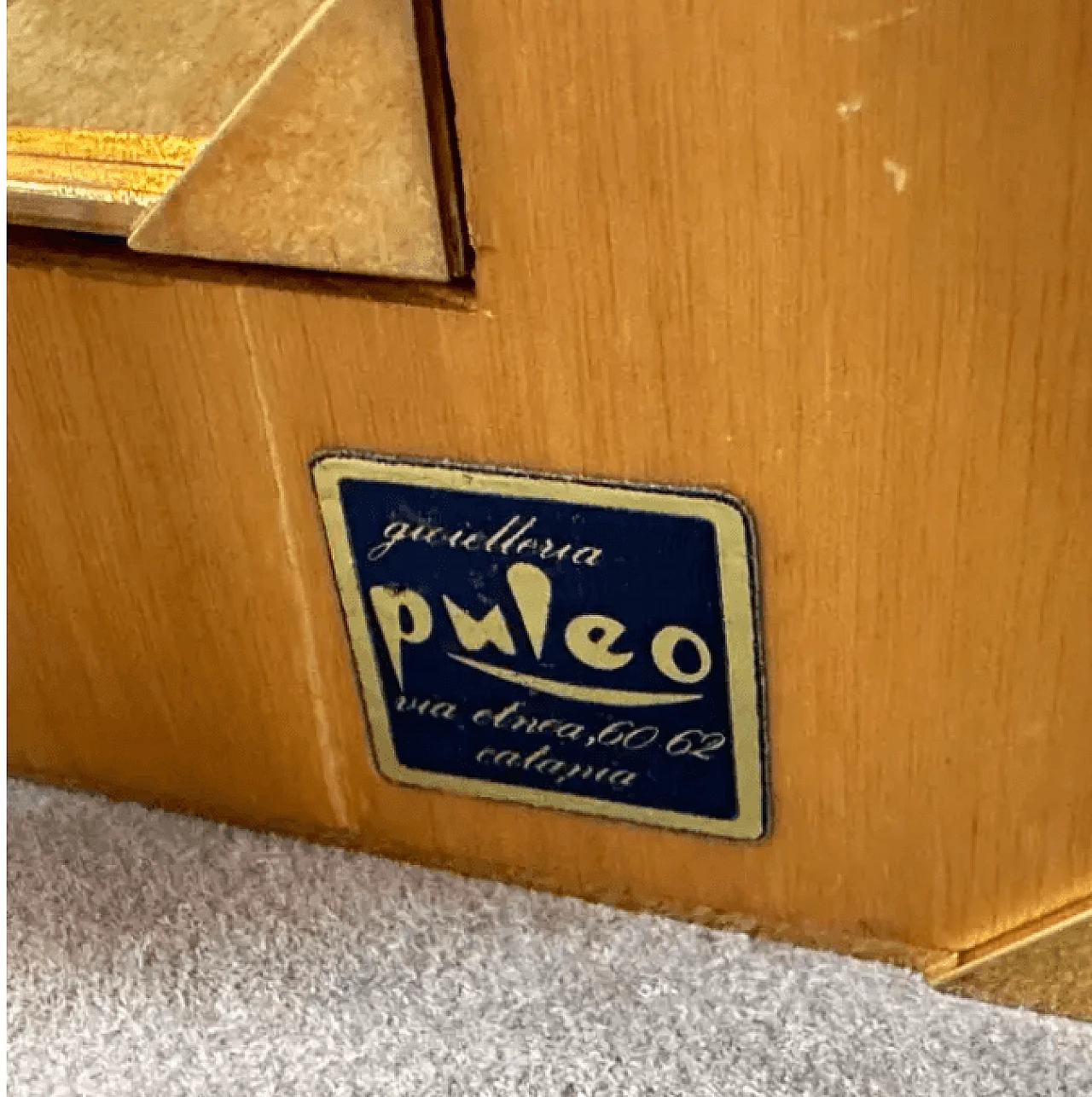 Cornice in ottone e pelle, anni '70 7