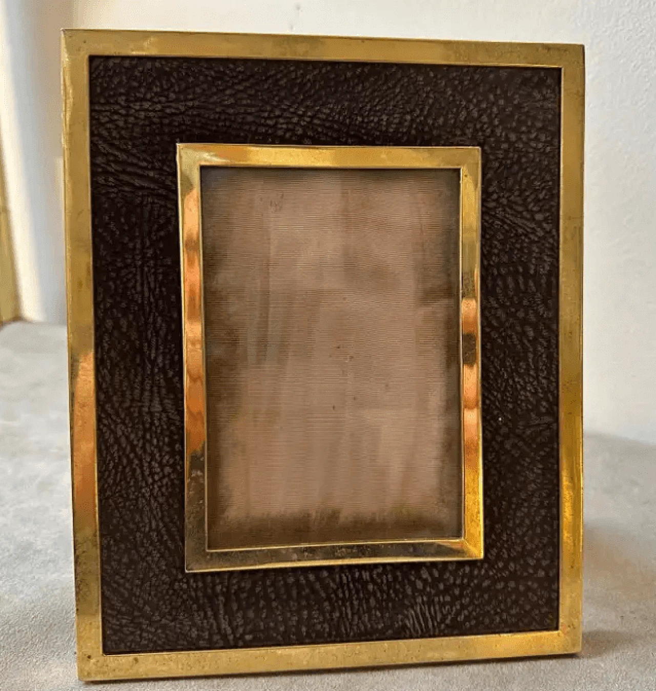 Brass and leather frame, 1970s 8