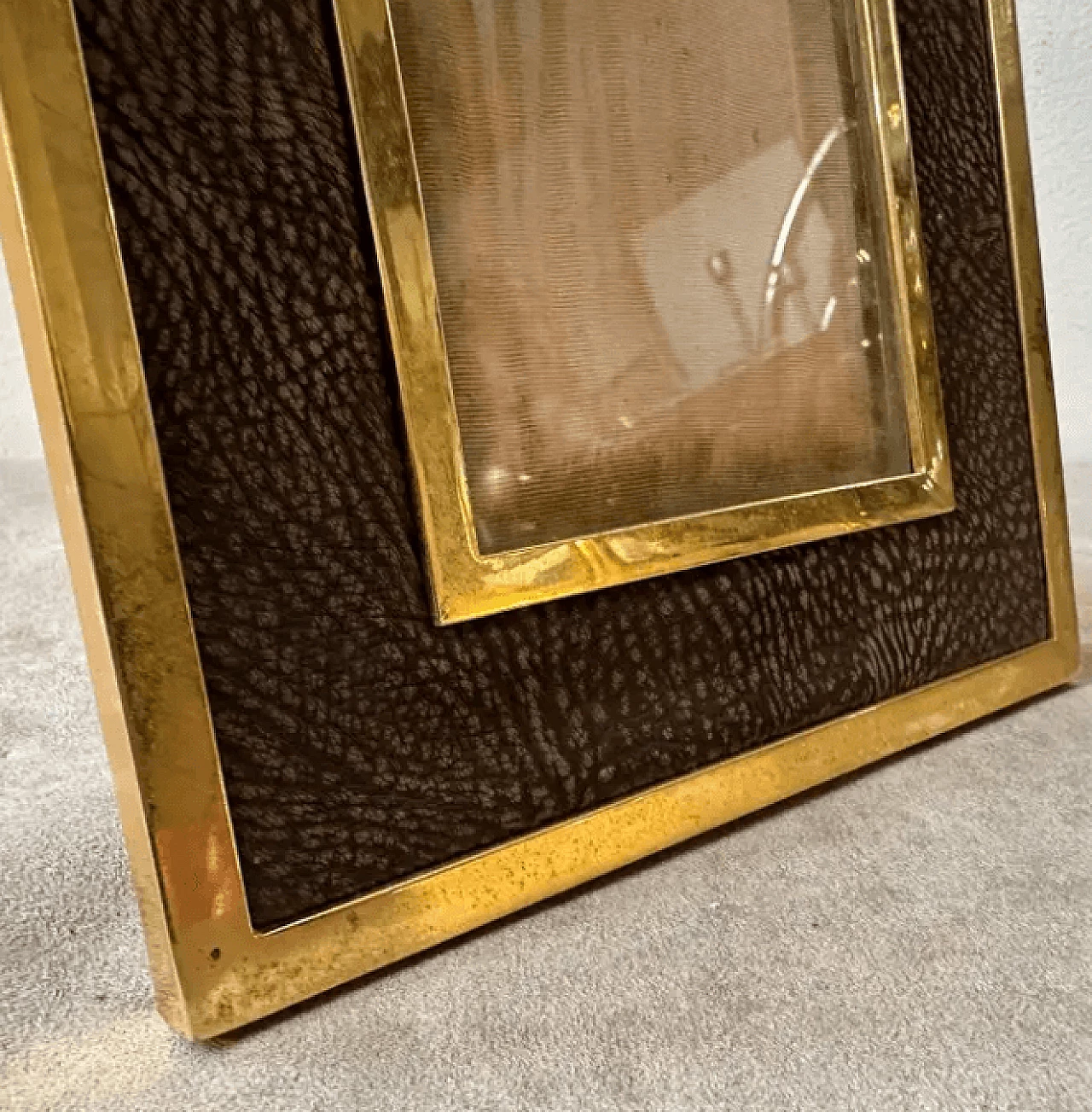 Brass and leather frame, 1970s 10