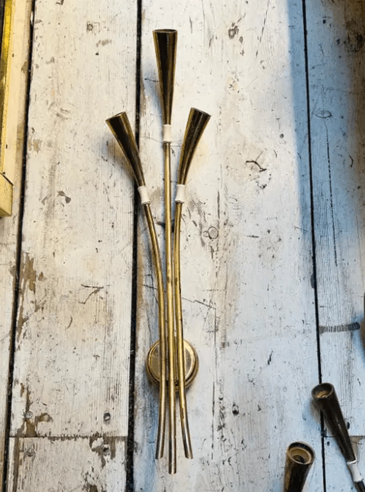 4 Brass wall sconce by Oscar Torlasco, 1950s 12