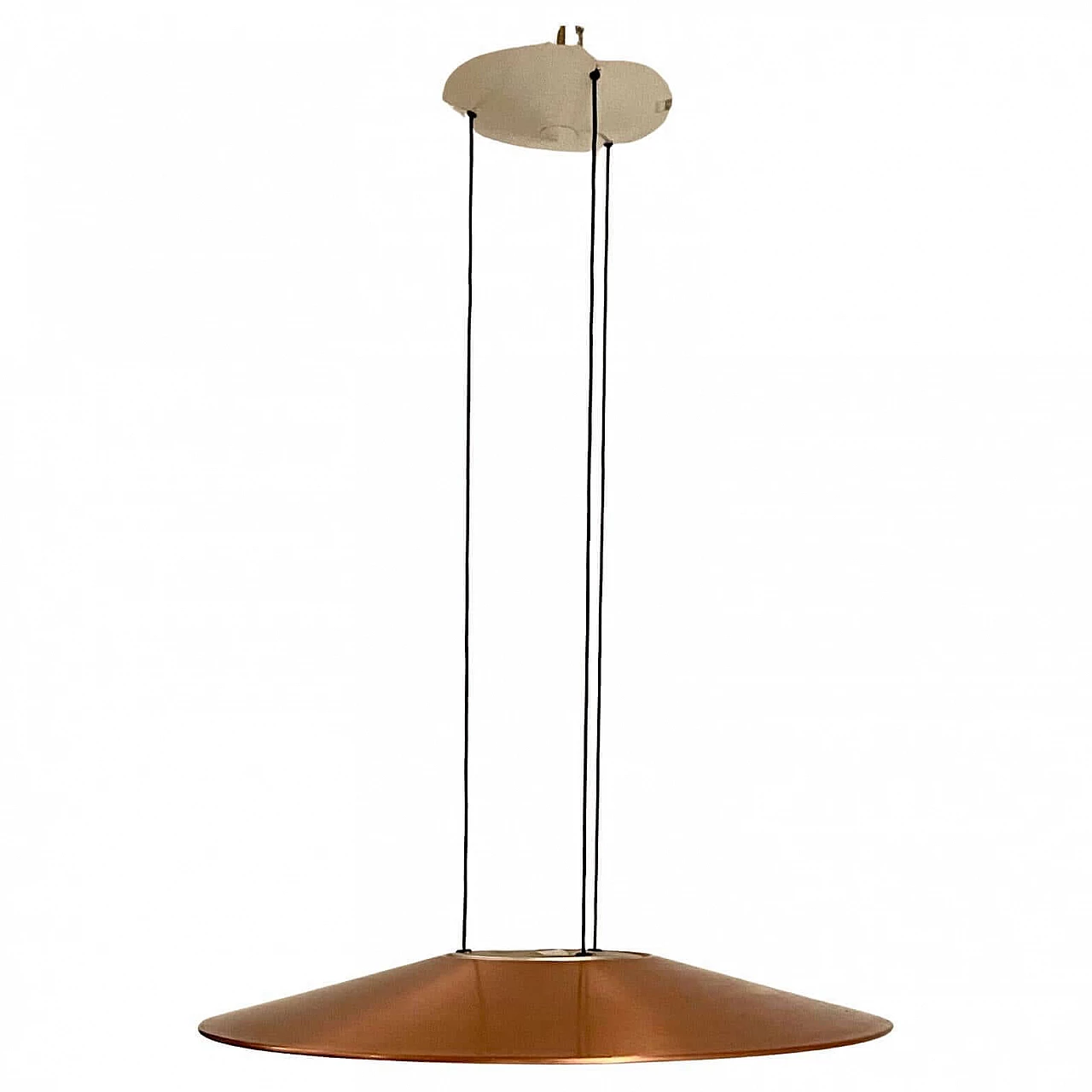 Copper and enameled iron chandelier by Foscarini, 1980s 1