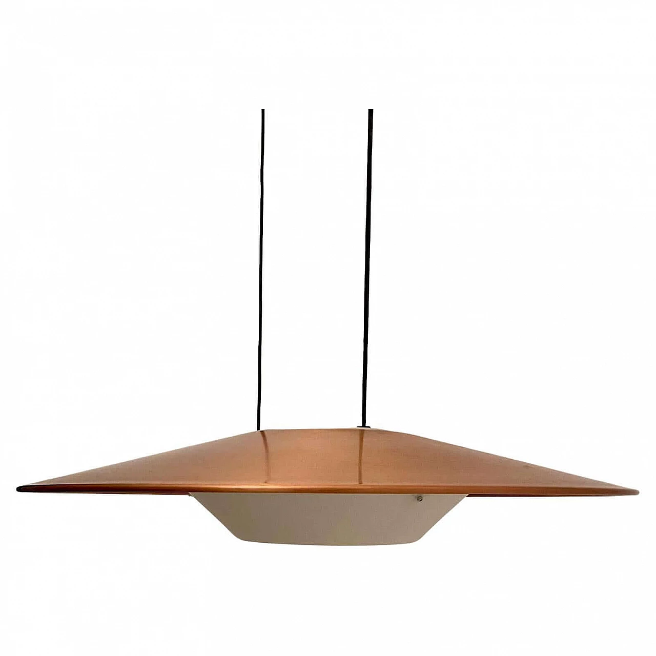 Copper and enameled iron chandelier by Foscarini, 1980s 4