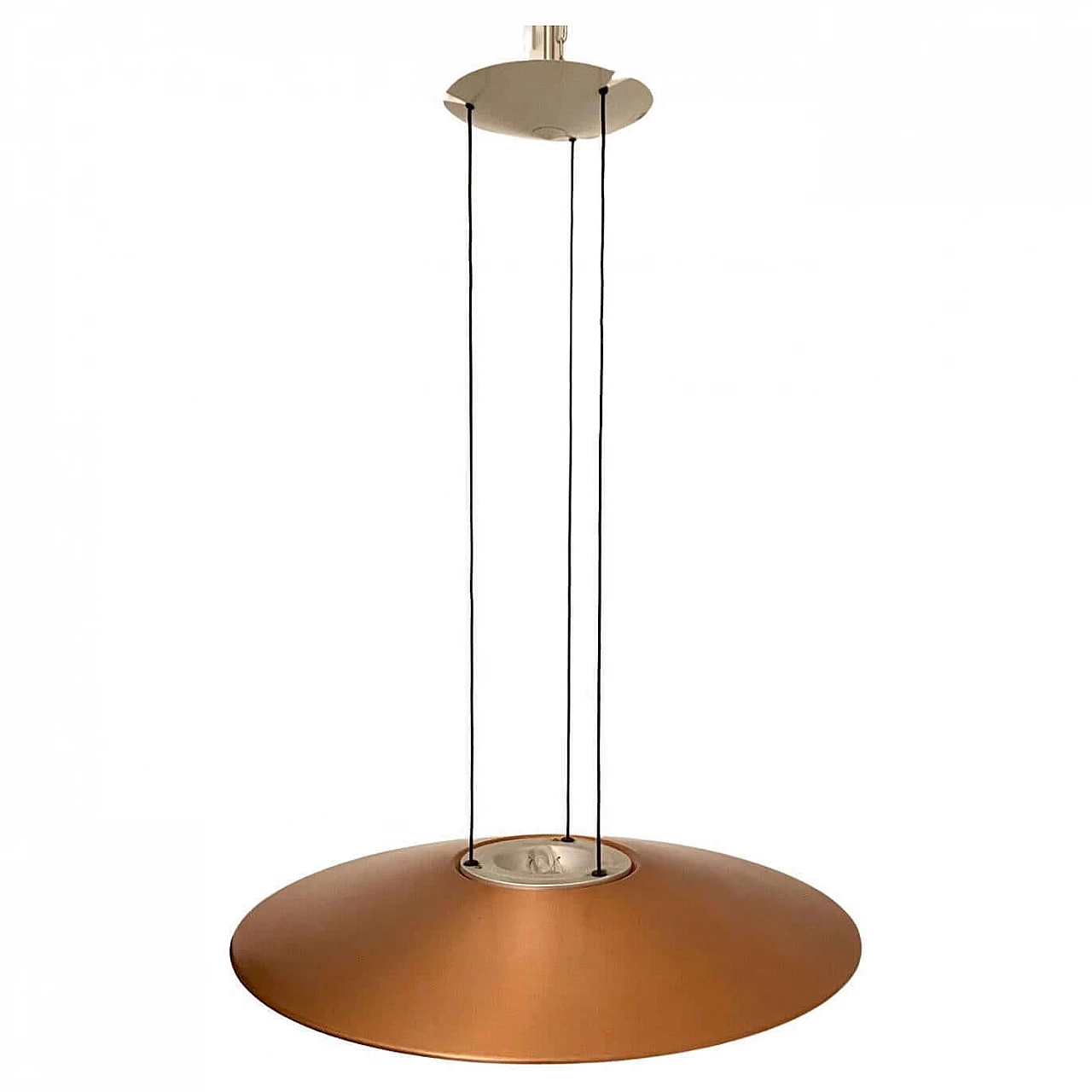 Copper and enameled iron chandelier by Foscarini, 1980s 8