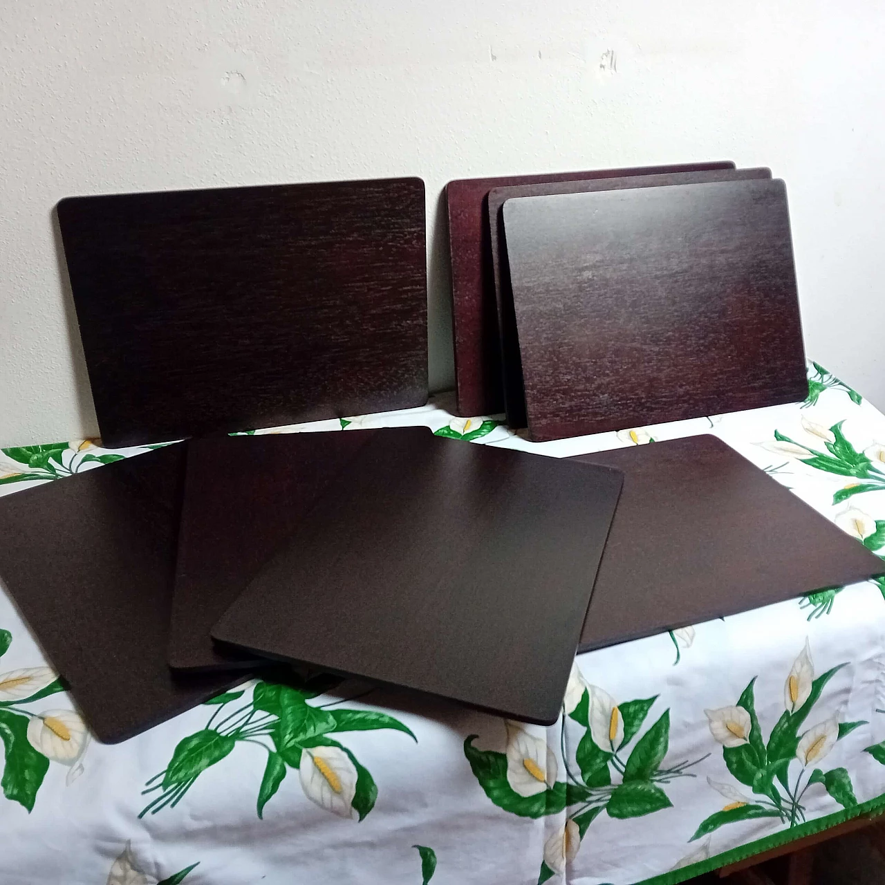 8 Tovagliette in teak, anni '90 1