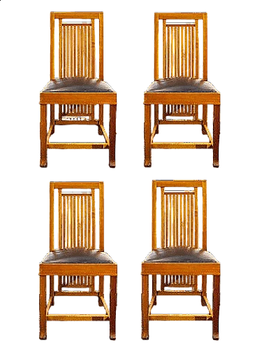4 Sedie Coonley 2 di Frank Lloyd Wright per Cassina, 1992