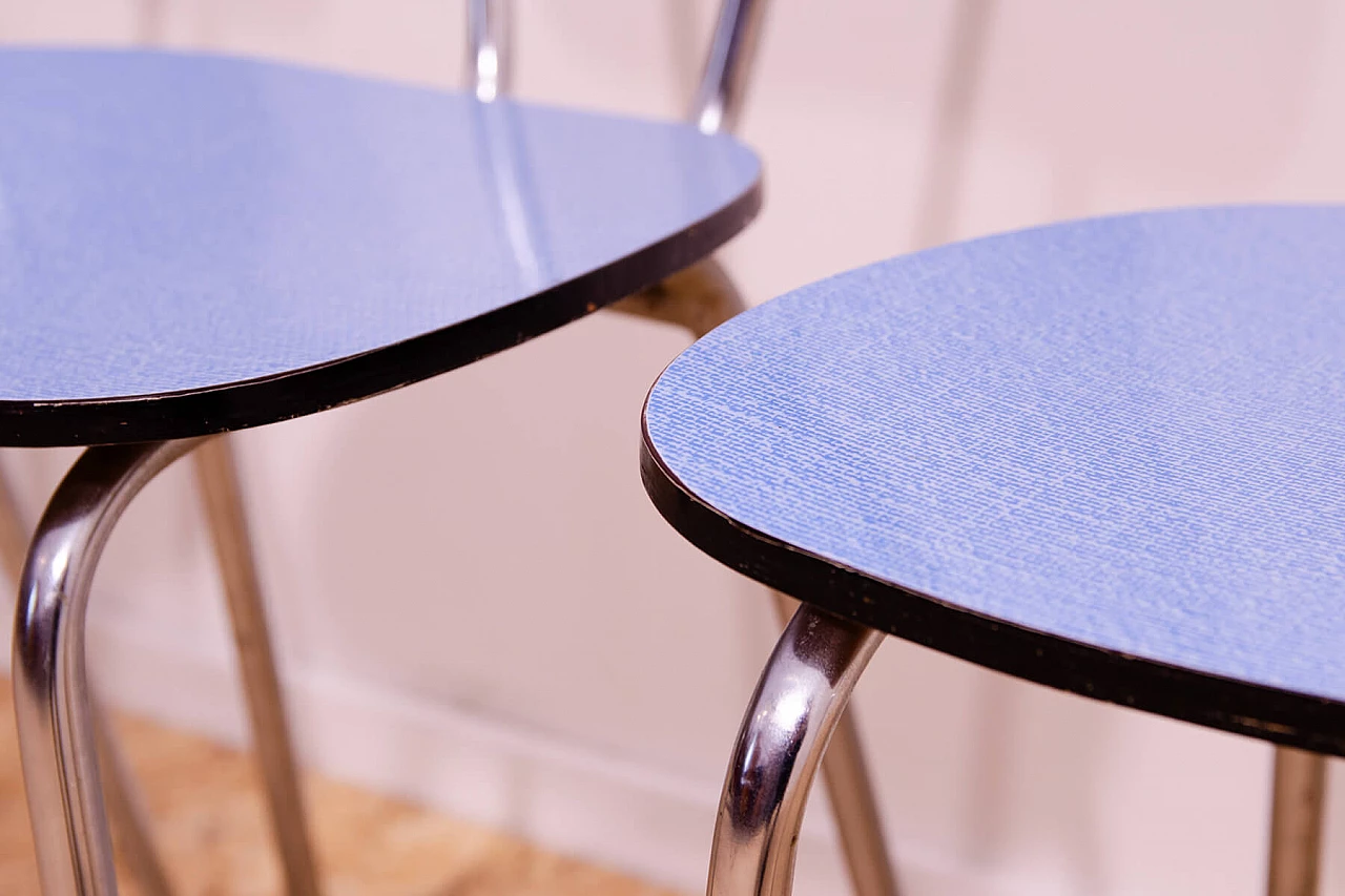4 Chairs in chromed metal and formica by Kovona, 1960s 11