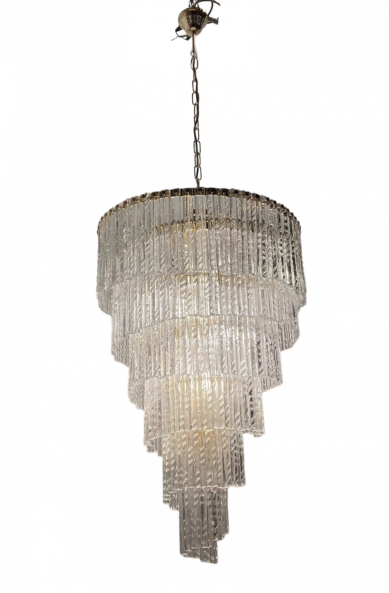 Brass and Murano glass chandelier, 1980s 1