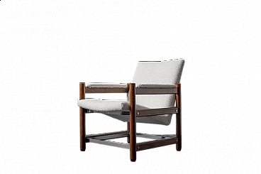 Poltrona in faggio, tessuto e acciaio di Dal Vera, anni '70