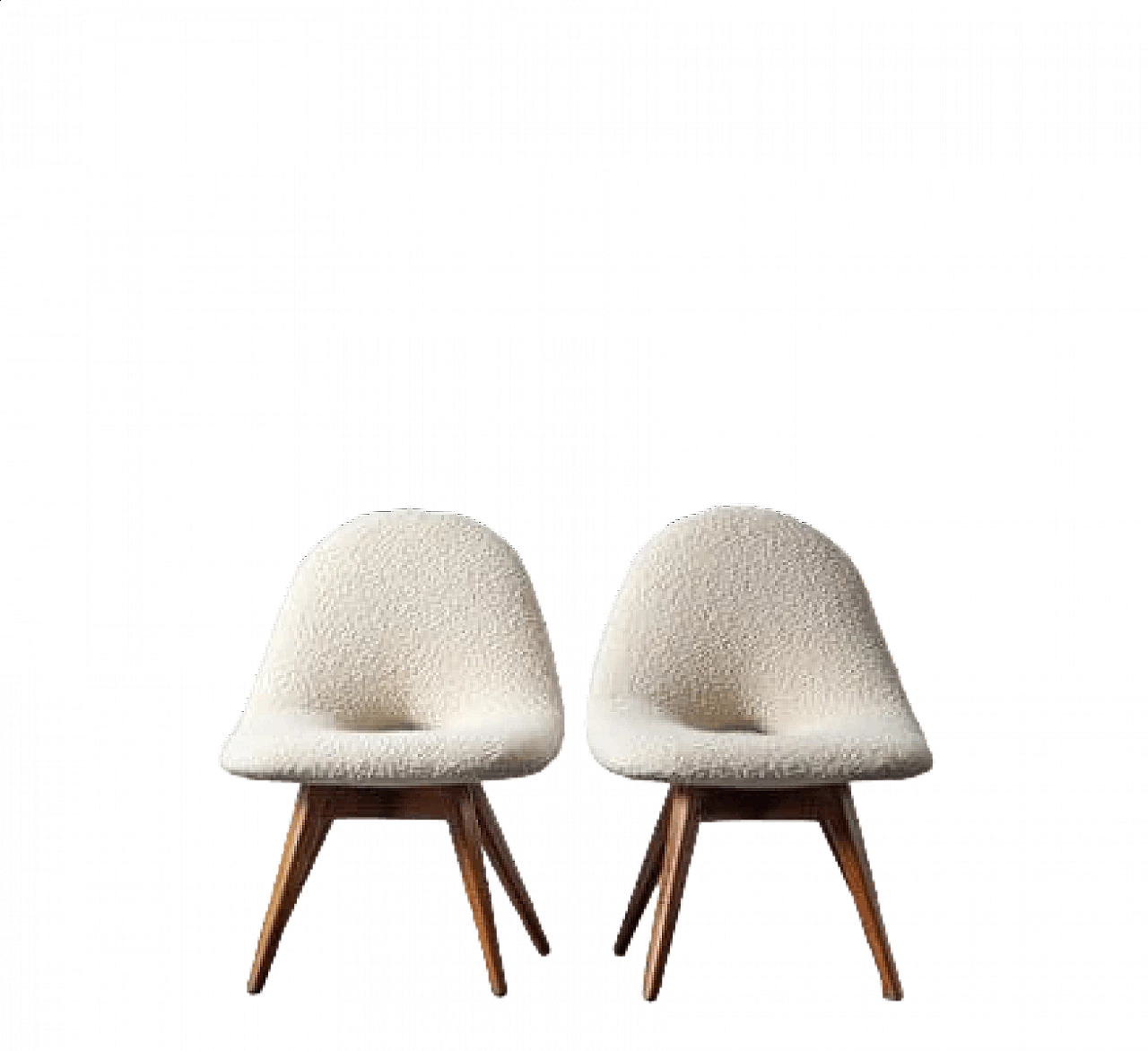 Pair of ash and fabric armchairs, 1960s 11
