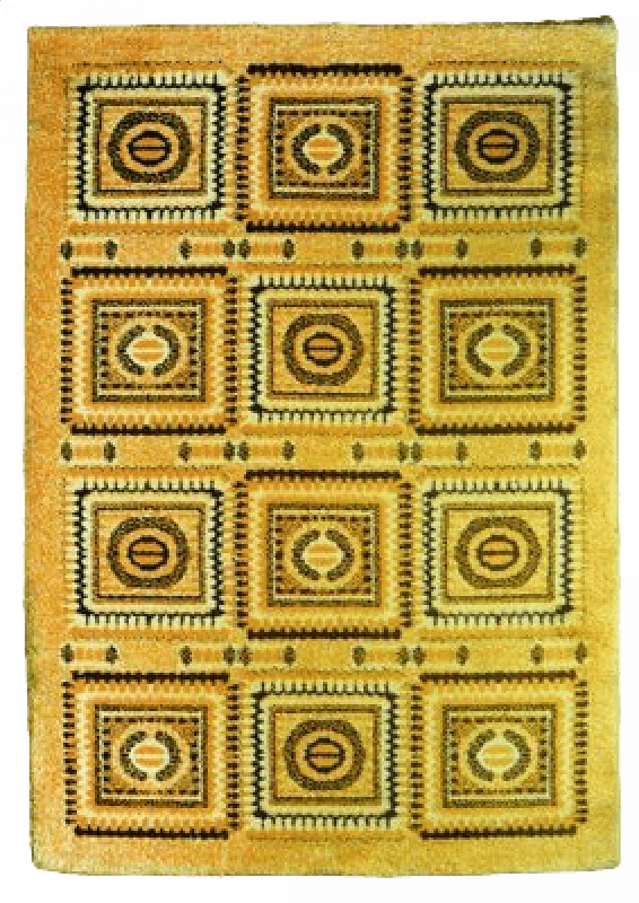 Yellow wool rug , 1970s 5