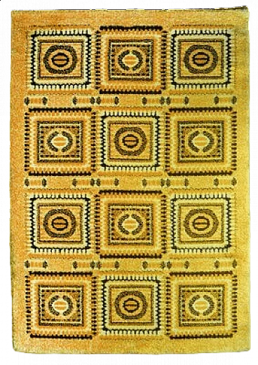 Yellow wool rug , 1970s