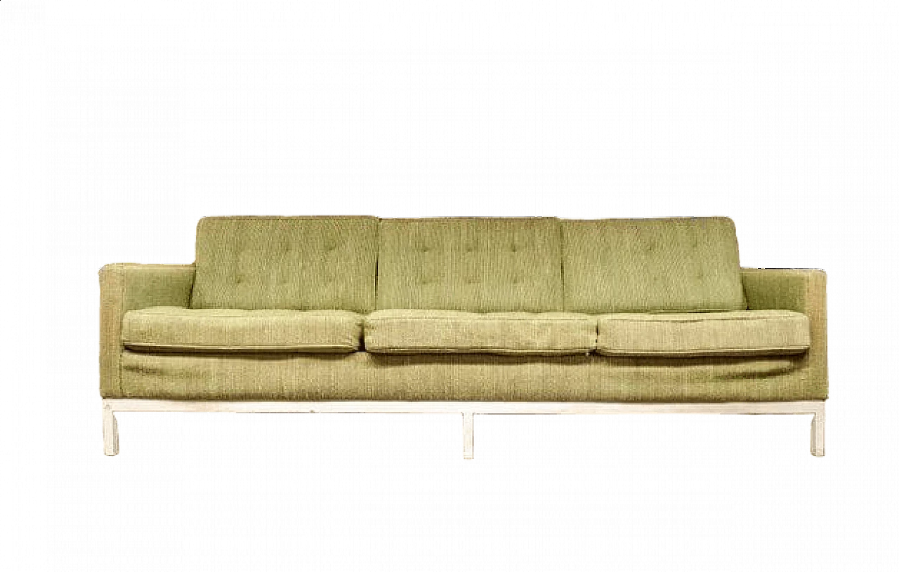 Sofa with green fabric by Florence Knoll Bassett from Knoll Inc., 1954 8