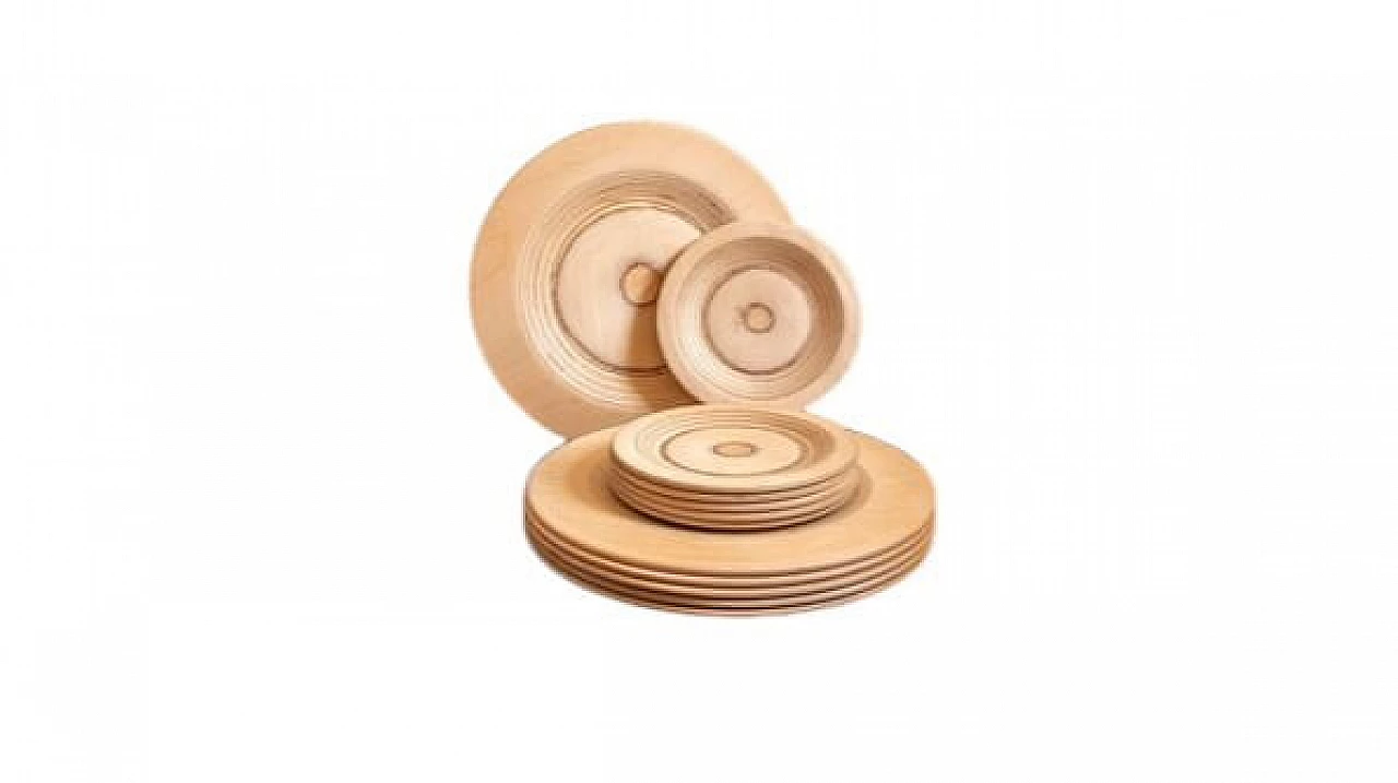 12 Piatti in legno di betulla di Aero Saarinen per Keuruu, anni '60 9