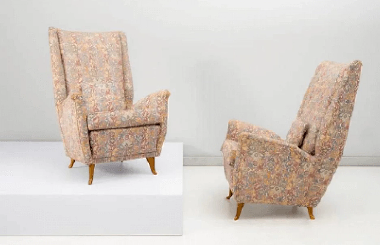 Pair of 408 armchairs by Gio Ponti for ISA Bergamo, 1950s 11