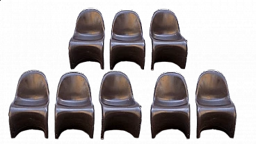 8 Sedie Panton di Verner Panton per Trussardi Atelier, anni '70