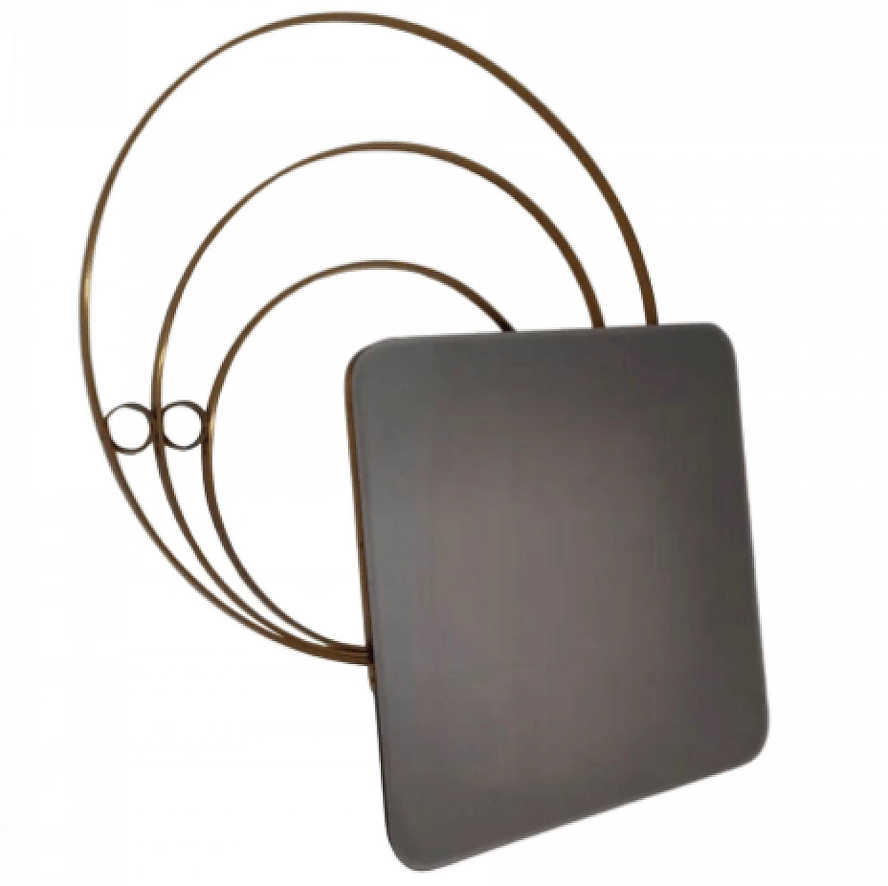 Specchio da parete in ottone stile Luciano Frigerio, anni '60 1