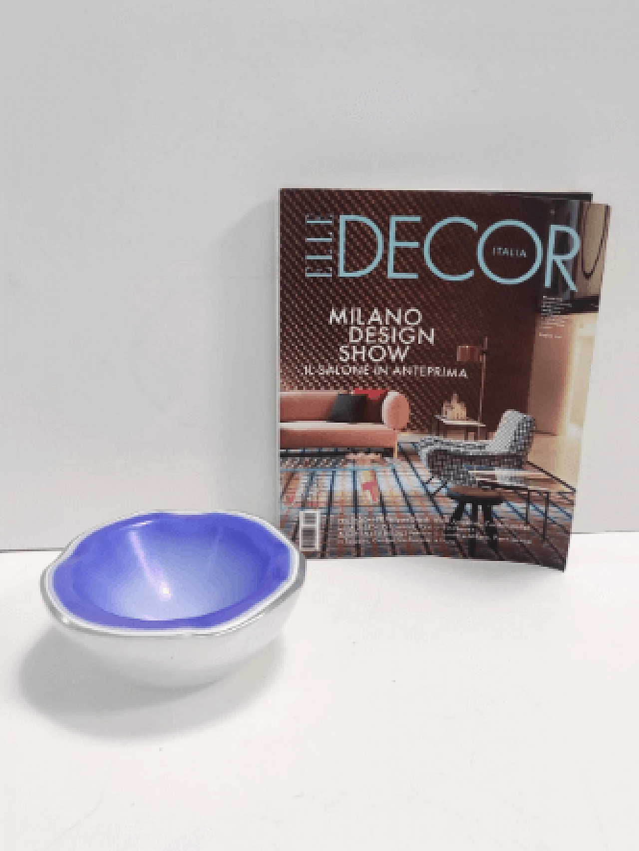 Blue and white Murano glass ashtray, 1960s 3