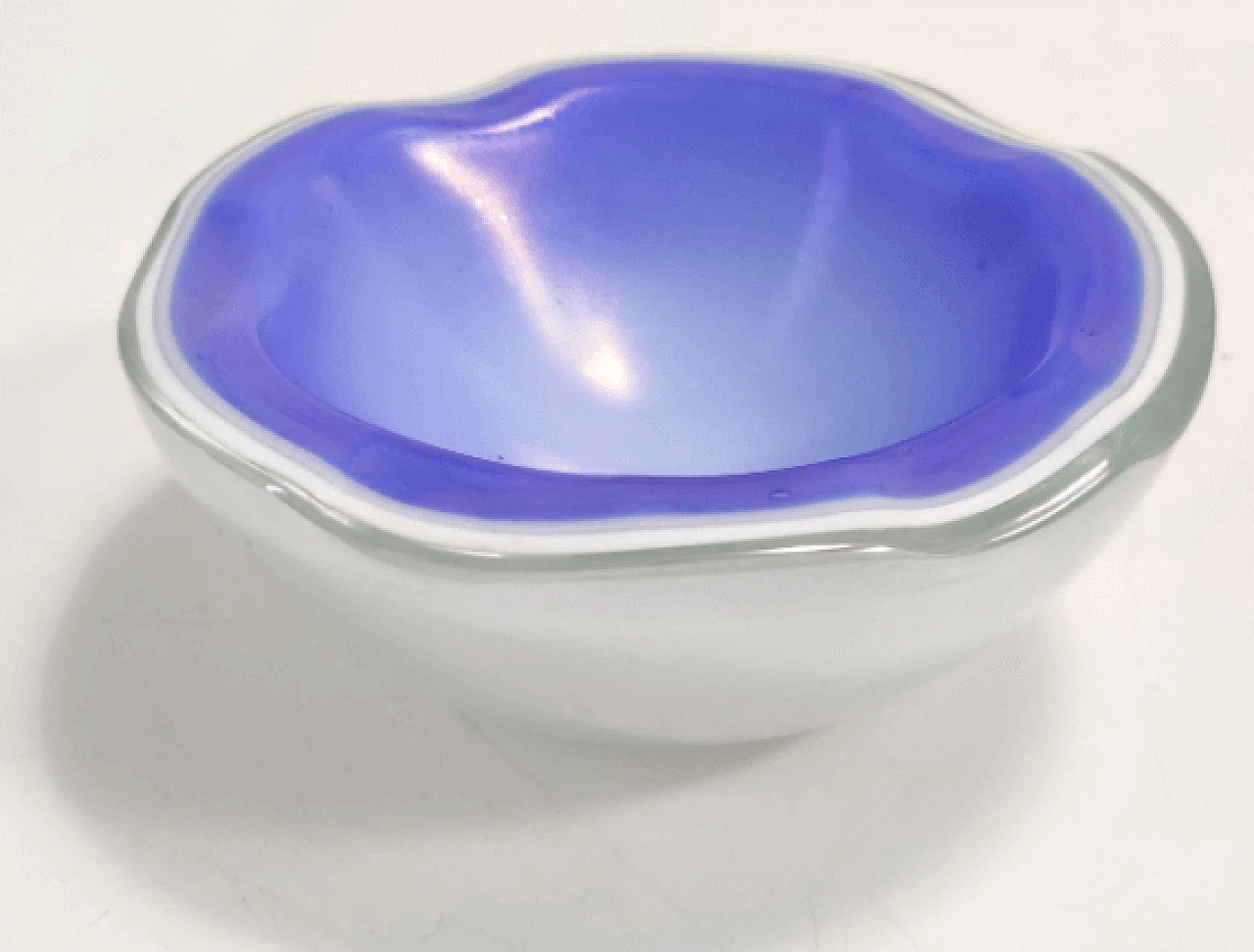 Blue and white Murano glass ashtray, 1960s 5