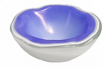 Blue and white Murano glass ashtray, 1960s