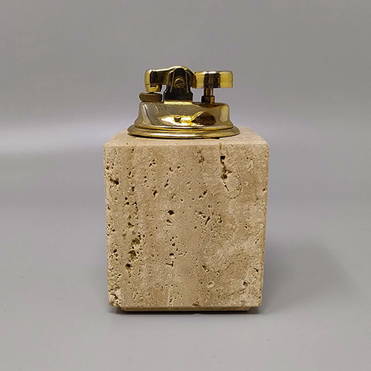 Travertine ashtray and lighter by Enzo Mari for F.lli Mannelli, 1970s 5