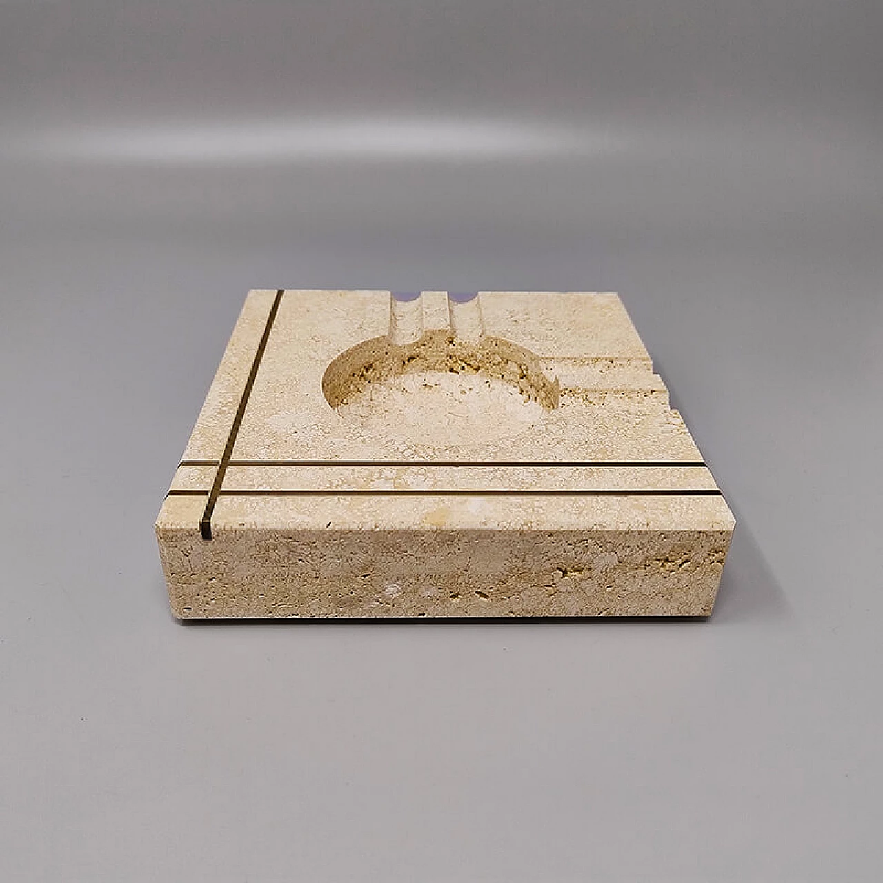 Travertine ashtray and lighter by Enzo Mari for F.lli Mannelli, 1970s 6