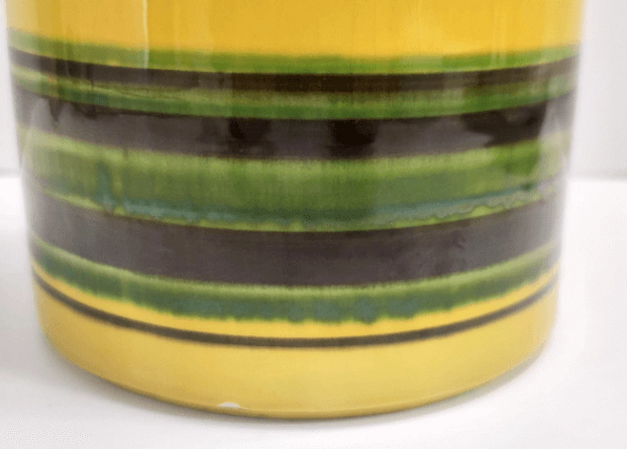 Coppia di bottiglie e vaso in ceramica smaltata di Parravicini, anni '70 12