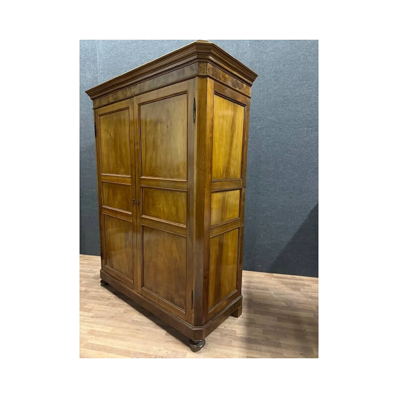 Two-door solid walnut wardrobe, mid-19th century 2