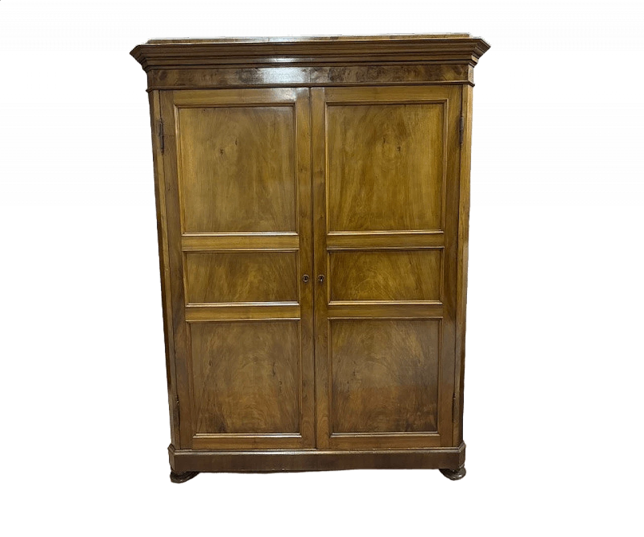 Two-door solid walnut wardrobe, mid-19th century 17