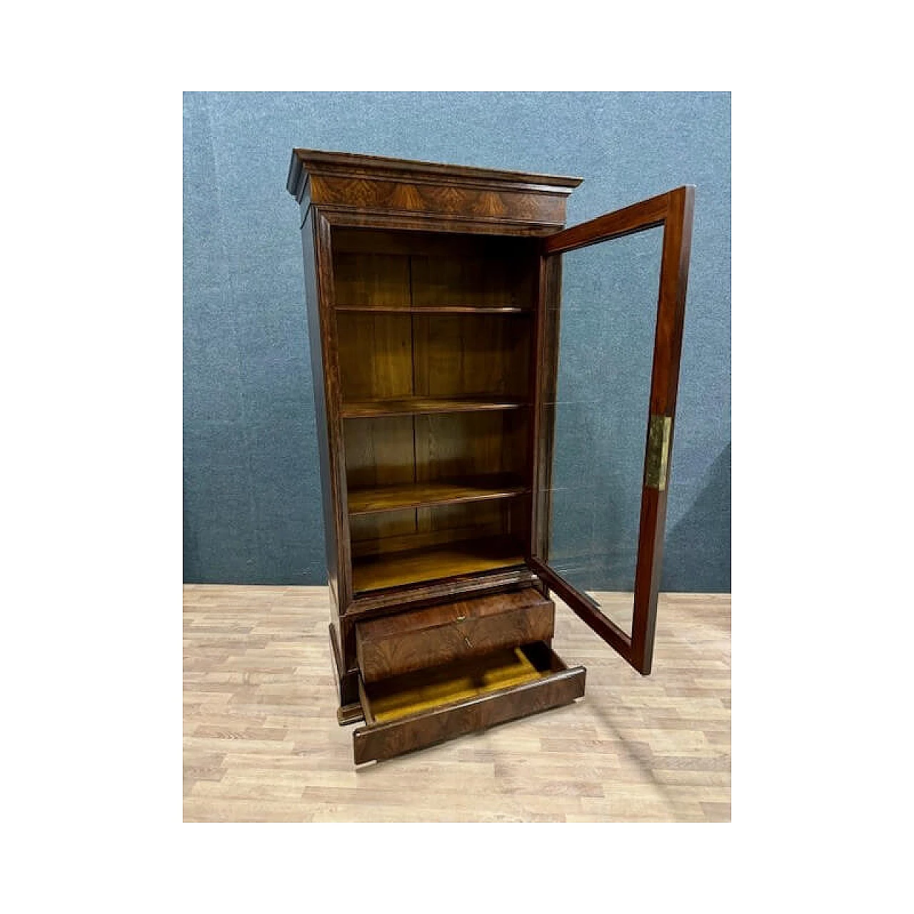 French Charles X mahogany display cabinet, 19th century 7