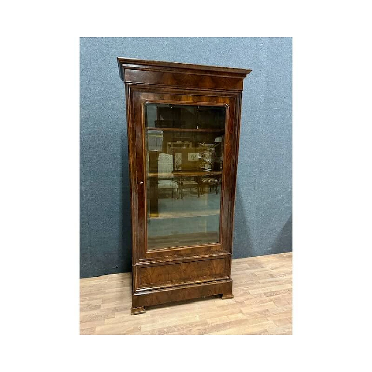 French Charles X mahogany display cabinet, 19th century 11