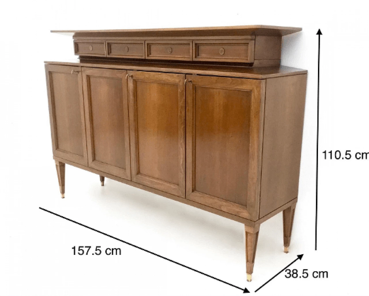 Walnut sideboard in the style of Paolo Buffa, 1950s 5