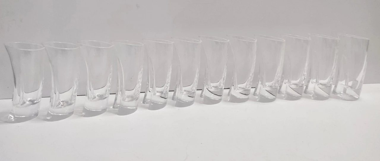 12 Glasses by Angelo Mangiarotti for Cristalleria Colle, 1970s 2